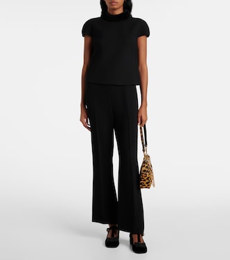 Shearling-trimmed wool top | Prada