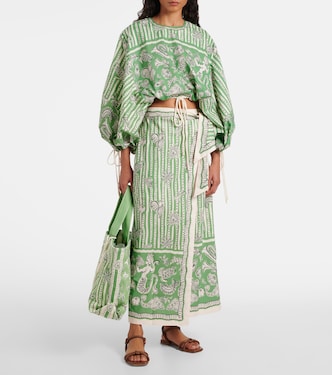 Lula printed cotton wrap skirt | Alémais