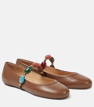 Verzierte Mary-Jane-Ballerinas Shanti aus Leder | Gianvito Rossi