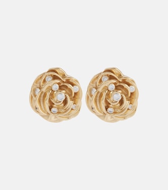 Floral embellished gold-plated earrings | Magda Butrym