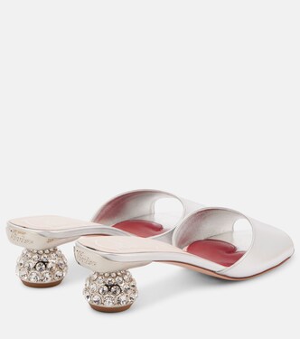 Mules in pelle con cristalli | Roger Vivier