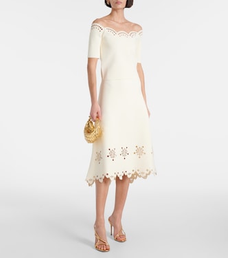 Falda midi Melly de crepé festoneada | Altuzarra
