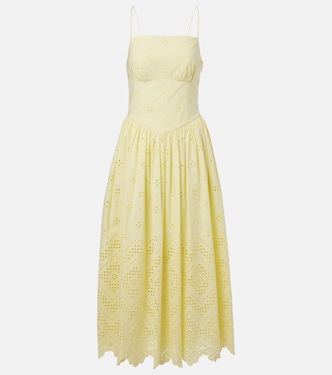 Broderie anglaise cotton midi dress | Self-Portrait