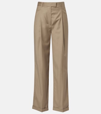 Pantalones Sorina de lana virgen de tiro alto | The Row