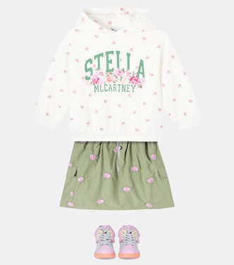 Embroidered floral cotton-blend skirt | Stella McCartney Kids