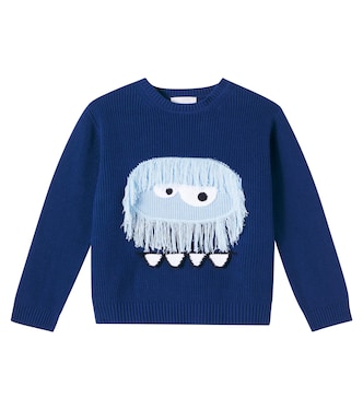 Fringed ribbed-knit cotton sweater | Stella McCartney Kids