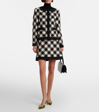 Checked ruffled tweed jacket | Valentino