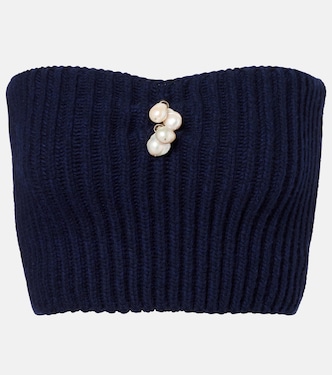 Verziertes Cropped-Top aus Wolle und Kaschmir | Prada