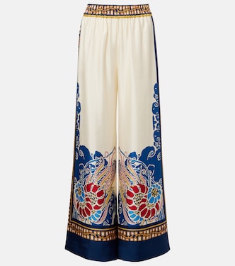 Printed silk palazzo pants | La DoubleJ