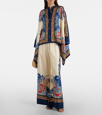 Printed silk palazzo pants | La DoubleJ
