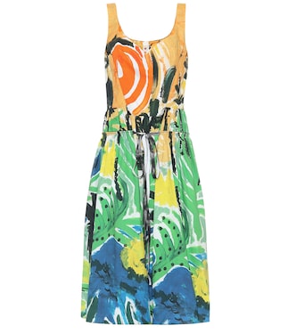 Abito midi a stampa in cotone | Marni