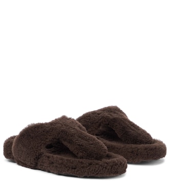 Sandali Relax Flat Footbed in shearling | Aquazzura