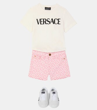 Shorts vaqueros La Greca de algodón | Versace Kids
