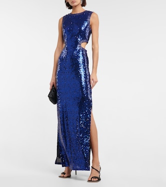 Sequined cutout maxi dress | Staud