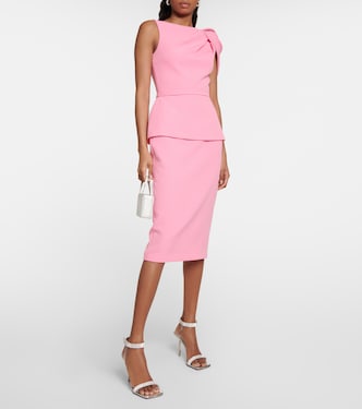 Asymmetric crêpe midi dress | Safiyaa