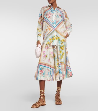 Blusa Halcyon in seta con stampa | Zimmermann