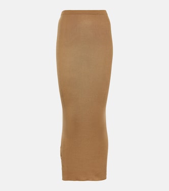 High-rise silk midi skirt | Prada