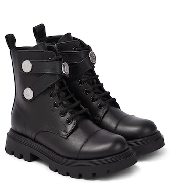 Bottines en cuir à logo | Balmain Kids