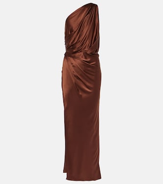 One-shoulder silk satin midi dress | The Sei