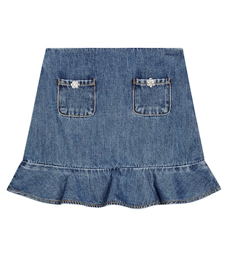Falda en denim de algodón | Self-Portrait Kids