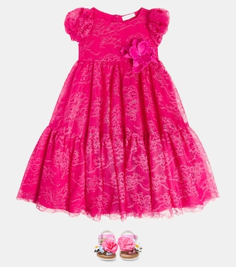 Verziertes Kleid aus Spitze | Monnalisa