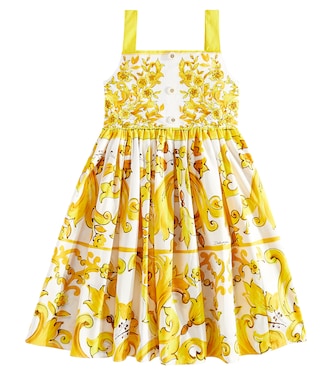 Abito Majolica in popeline di cotone | Dolce&Gabbana Kids