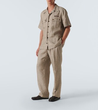 Pantaloni in lino a righe | Dolce&Gabbana