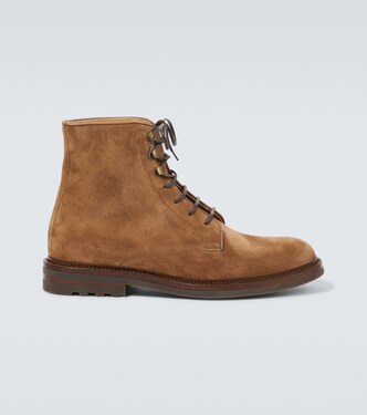 Suede lace-up boots | Brunello Cucinelli