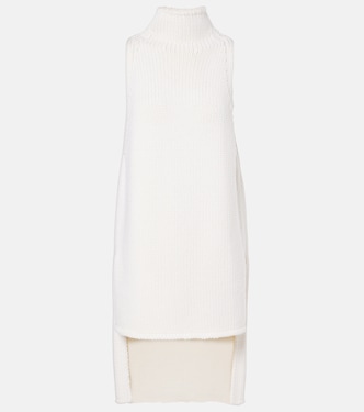 Top de cuello alto de lana con capa | Alaïa