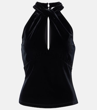 Top in velluto con scollo all’americana | Ganni