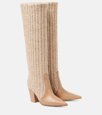 Botas altas acanaladas con piel | Gianvito Rossi