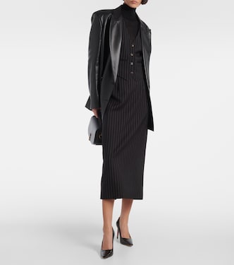 Gonna midi Contour in lana a quadri | Wardrobe.NYC