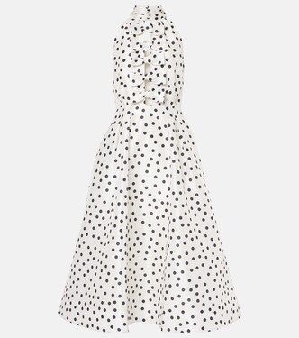 Abito midi Delia in taffetà a pois | Rebecca Vallance