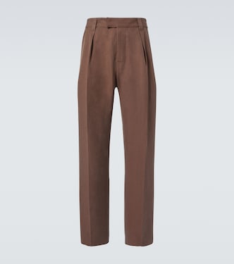 Reinga linen and silk twill straight pants | Loro Piana
