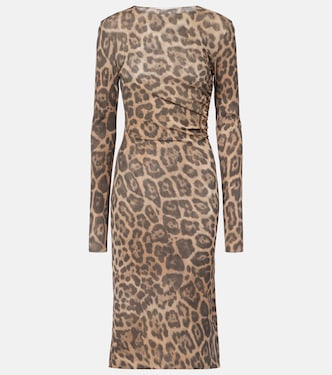 Abito midi con stampa leopardata | Stella McCartney