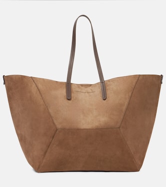 Borsa BC Duo Large in suede | Brunello Cucinelli