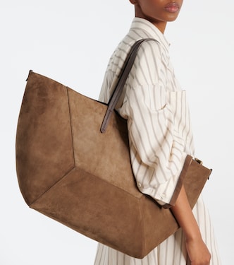 Borsa BC Duo Large in suede | Brunello Cucinelli