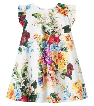 Floral cotton poplin dress | Dolce&Gabbana Kids