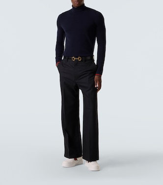 Web Stripe leather sneakers  | Gucci