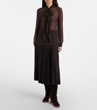 Wesley pleated wool midi skirt | Gabriela Hearst