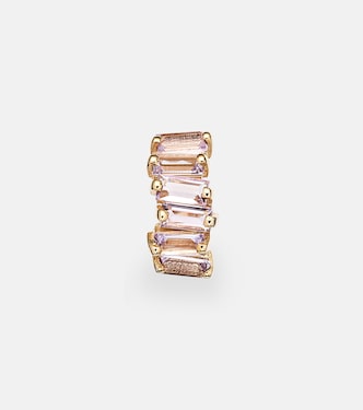 Boucle d'oreille unique Gia en or 14 ct et améthystes Rose de France | Suzanne Kalan