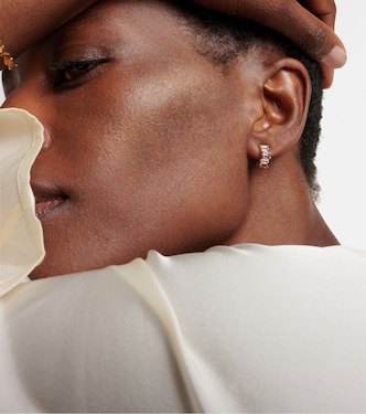 Boucle d'oreille unique Gia en or 14 ct et améthystes Rose de France | Suzanne Kalan