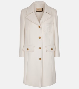 Double G embroidered wool coat | Gucci