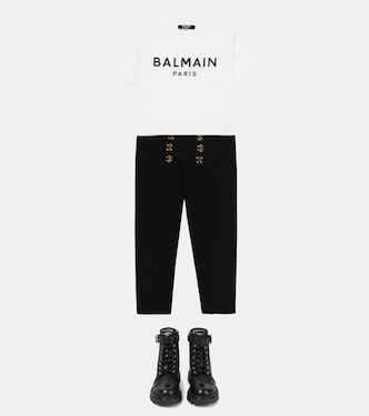 Camiseta de algodón con logo | Balmain Kids