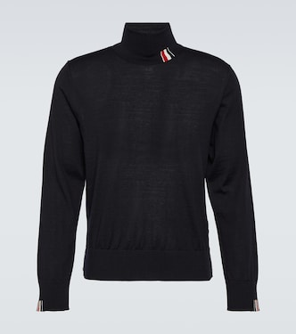 Jersey de cuello alto en mezcla de lana | Thom Browne