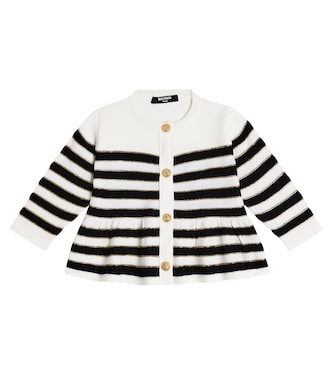 Baby - Cardigan in misto lana a righe | Balmain Kids