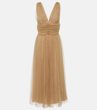 Vestido midi Lola de tul fruncido | Altuzarra