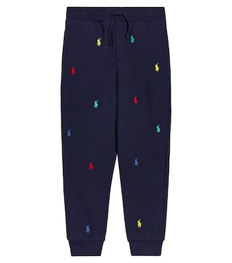 Embroidered cotton-blend sweatpants | Polo Ralph Lauren Kids