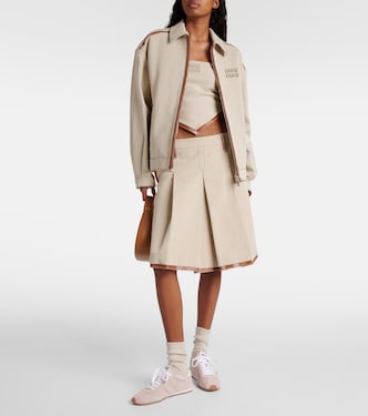 Midirock aus Canvas mit Leder | Miu Miu