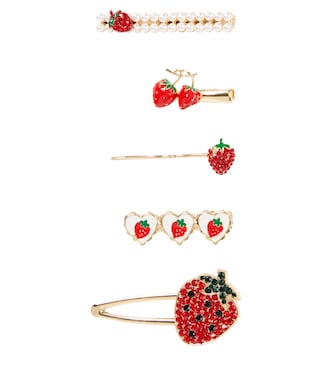 Set di 5 fermacapelli con cristalli | Monnalisa